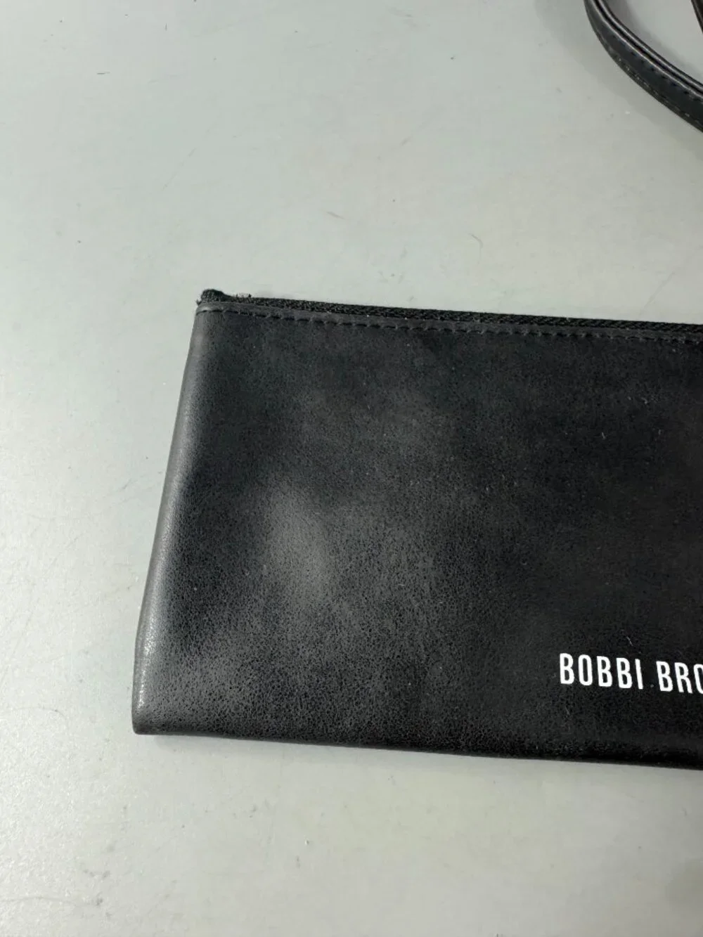 Black Bobbi black glasses design wristlet zipper pouch makeup bag